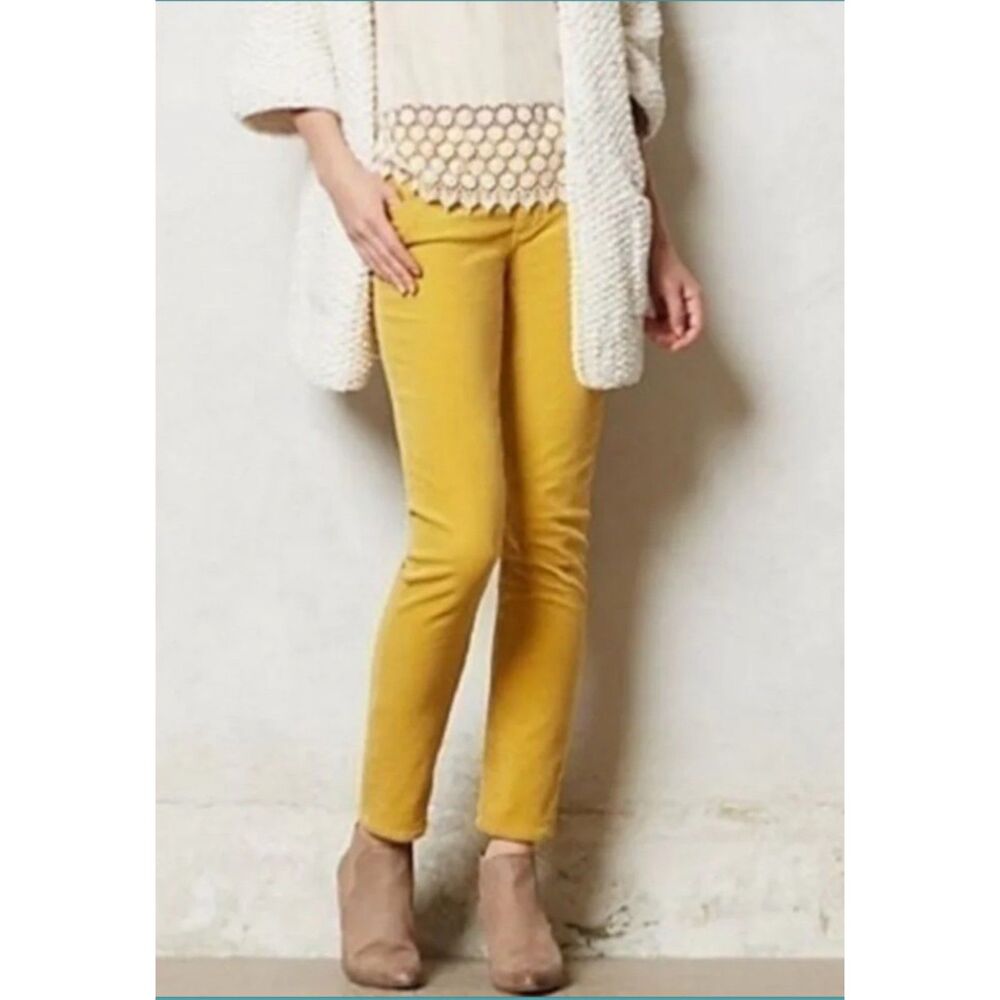 AG Adriano Goldschmied Mustard Corduroy | The Stevie Slim‎ Straight | SZ 29R